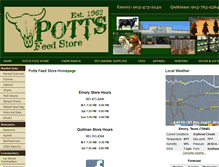 Tablet Screenshot of pottsfeedstore.com